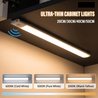 Lampu Kabinet Sensor Gerak Isi Ulang PIR LED Lampu Bawah Kabinet Lemari USB Nirkabel Lampu Malam Dapur Lemari Pakaian