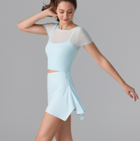 Ensemble de yoga pour femme : Soutien-gorge de sport en maille avec coussinets intégrés, antibactérien, sensation seconde peau, pour la course et le badminton