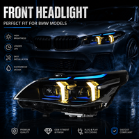 Feux avant à LED pour BMW E60 Série 5 (2003-2010) avec lentille de projecteur, feux de jour et clignotants dynamiques – Kit de modernisation des phares