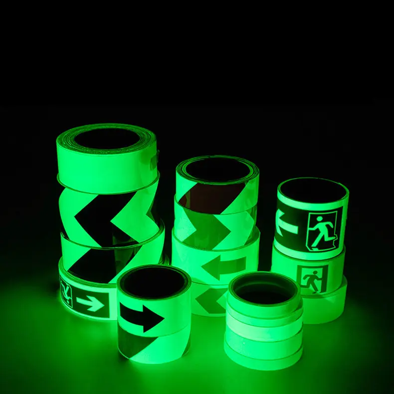Luminous Film Self Adhesive Tape Based On PET Material Bicycle Wheel Fluorescent 10m Roll Red Glow In The Dark Tape