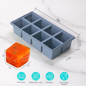 OEM ODM Silicone Lattice Lunch Box Fresh-keeping Food Storage Mold Silicone Soup <b>Cube</b> with Lid Quick Frozen & Easy to Release - Product Image 4