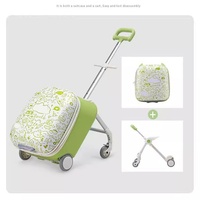Valise à roulettes en aluminium pour enfants avec poignée télescopique pour garçons et filles, pliable, portable, verte, modèle FC50-CD, fabriquée en Chine