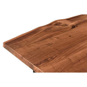 HMS 78 tavolo da pranzo moderno convertibile marrone e nero in legno massello e lastra di metallo Design per uso soggiorno - Product Image 6