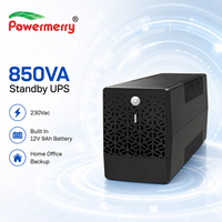 Onduleur de Secours 850VA 230Vac avec Batterie Intégrée 12V 9Ah pour PC, Moniteur, Routeur, TPV, CCTV et Alimentation de Secours pour Bureau et Domicile Européen