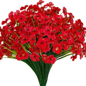 Flores Rojas Artificiales, Ramo de Flores de Seda, Alta Simulación, Decoración del Hogar, Accesorios de Fotografía - Product Image 1