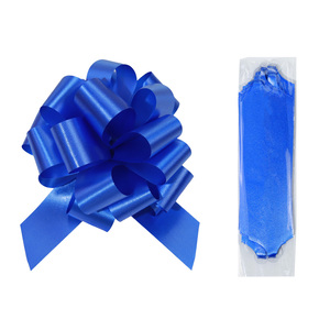 Prix de gros pas cher rubans cadeaux fleur personnalisé bleu corde de traction arcs papillon Type pour la décoration de cadeau de voiture de mariage - Product Image 1