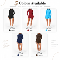 Ensemble de shorts de fitness pour femmes avec logo personnalisé GH, veste à col montant, séchage rapide, vêtements de sport pour la salle de sport, la course à pied, le yoga