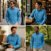 Chemise de pêche technique pour homme UPF 50+ respirante avec boutons, en tissu Ripstop et ventilation dorsale en maille
