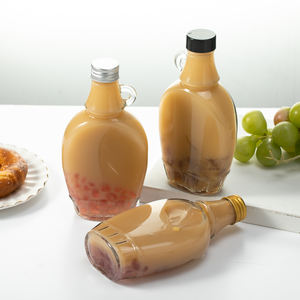Transparente al por mayor 8FL.oz personalizado vacío a granel mango de vidrio botella plana leche jugo bebida café vidrio embalaje - Product Image 4