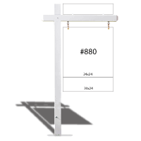 Panneau de signalisation immobilière pour visites immobilières et ventes de jardin, avec options de base plate et de base gothique, en PVC blanc