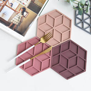 Cocina a granel <span class=keywords><strong>restaurante</strong></span> taza de café cerveza té calor personalizado en forma de silicona caucho PVC posavasos Diseño conjunto para bebida - Product Image 2