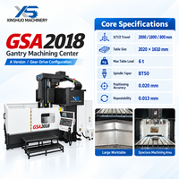 Centre d'usinage CNC à portique XINSHUO GSA2018, commande CNC 3 axes, BT50 15kW 380V, centre de fraisage de métaux robuste