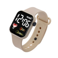 Jam tangan elektronik Led Digital, jam tangan Digital olahraga persegi hati modis untuk anak pelajar