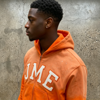 Sudadera con capucha y cremallera para hombre, de algodón grueso, estilo oversize, streetwear, con efecto lavado ácido, parche bordado y gráfico.