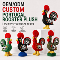 2028 Peluche Coq du Portugal, Thème Football Européen Personnalisé, Vente en Gros OEM ODM, Jouet en Peluche, Mascotte de Football, Cadeau