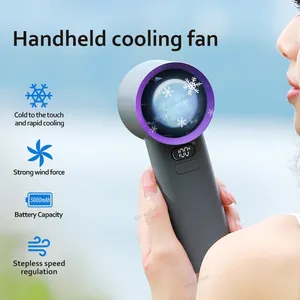 New Portable Mini Charger Fan 3600mAh Rechargeable Air Cooler Handheld Electric Refrigeration Turbo Fan For Outdoor