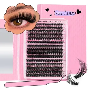 2024 Hottest volume mink fluffy eyelashes styles 8-25mm DIY cluster lash extension lash at home 3d individual Lash Clusters