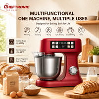 Robot pâtissier électrique Cheftronic SM-B08P 6L avec écran tactile couleur, balance intégrée et fonction de fermentation pour la cuisine domestique