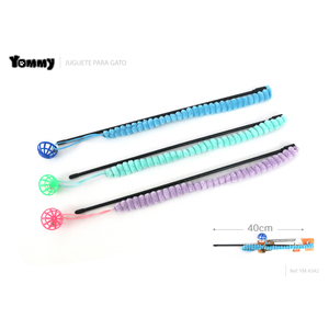 Giocattolo Ecologico per Gatti Taquilla, Bastone da 40CM in Materiale Morbido EVA e Plastica Effetto Legno con Piume - Product Image 1