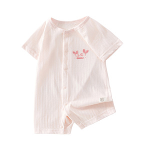 Baby Bodysuit Short Sleeve Thin Cotton Unisex Newborn Romper Soft Summer <b>Clothes</b> With Label And Tags - Product Image 5
