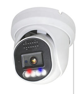 Caméra IP de sécurité PoE 5MP avec lumière stroboscopique rouge et bleue, couleur intégrale, super ouverture F1.0, micro intégré, détection de mouvement humain, métal - Product Image 1