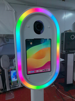 Photomaton portable pour mariage et fête - Photomaton DSLR avec étagère pour imprimante et éclairage par flash parapluie
