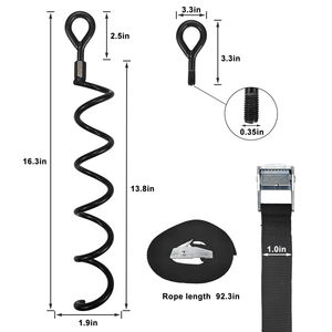 Ancre de sol en spirale en acier inoxydable 304, tentes de sécurité d'extérieur, ensemble de balançoire pour grands chiens, piquet de cour, à grands vent - Product Image 3