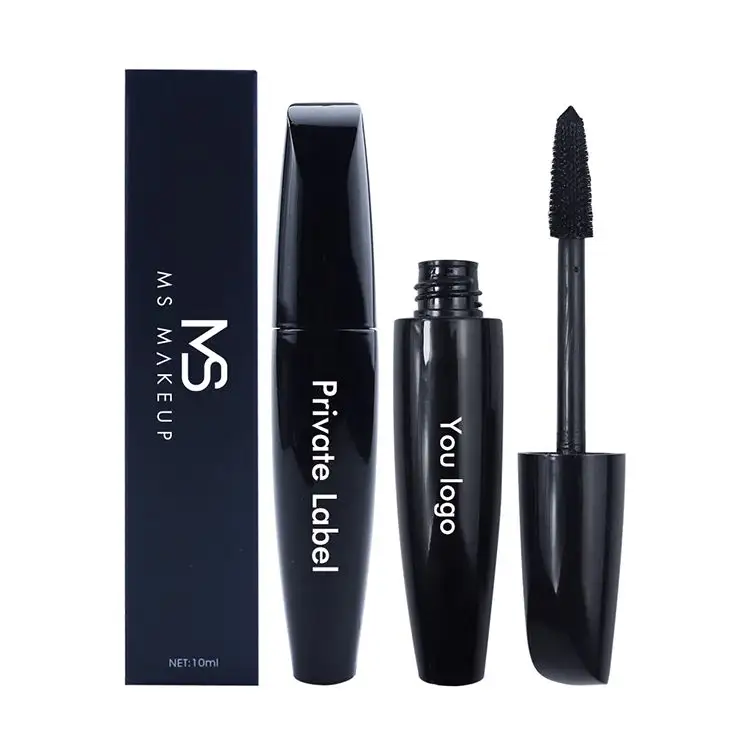Makeup Organic 3d Fiber Thicker Makeup Eyelashes Waterproof Private Label Container Extension Lengthening Black Tube Mascara