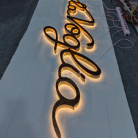 Maßgefertigtes 304 Edelstahl Hintergrundbeleuchtetes Schild Hersteller Hochwertiges Einfarbiges Dekoratives Hängendes Wasserdichtes IP67 LED-Logo