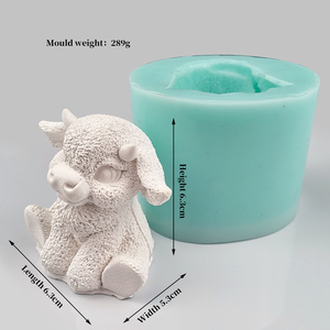 DW0242 3D vaca Animal de vela hecho a mano de caucho de silicona de molde de jabón - Product Image 4
