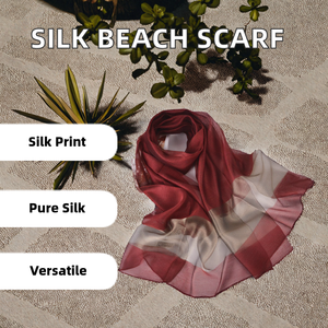 Long <span class=keywords><strong>foulard</strong></span> en soie d'organza pour femmes vintage châle de protection solaire de plage d'été avec pour <span class=keywords><strong>Amazon</strong></span> Designer Pattern Wholesale Manufacturer - Product Image 2