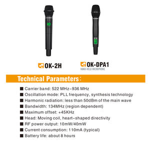 ميكروفون مادون المحترف UW-209 سلسلة صغيرة TFT سحب واحد جزأين ميكروفون لاسلكي مع OK-DPA1 OK-2H ميكروفون محمول باليد - Product Image 3