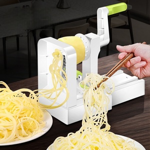 <span class=keywords><strong>Coupe</strong></span>-<span class=keywords><strong>légumes</strong></span> pliant à manivelle en spirale avec 4 lames en acier inoxydable pour pâtes <span class=keywords><strong>spaghetti</strong></span> courgettes trancheuse fruits <span class=keywords><strong>légumes</strong></span> - Product Image 3