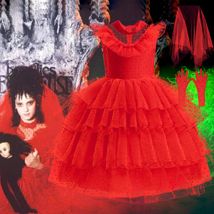 Nuevo Disfraz <span class=keywords><strong>de</strong></span> Sirena <span class=keywords><strong>de</strong></span> Halloween para Niñas, Vestido Rojo <span class=keywords><strong>de</strong></span> Tul <span class=keywords><strong>de</strong></span> Algodón con Falda, Estilo <span class=keywords><strong>Reina</strong></span> <span class=keywords><strong>de</strong></span> <span class=keywords><strong>Corazones</strong></span> - Product Image 3