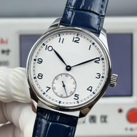 Montre chronographe unisexe en acier inoxydable avec mouvement mécanique résistant à l'eau, cadran à aiguilles, pièces de montre