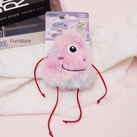 Jouets à mâcher en peluche pour chat, en gros, nouveaux, rose, violet, bleu, jaune, dessin animé, forme de monstre mignon, remplis de catnip, taille moyenne