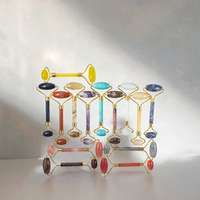 Rouleau de massage facial en cristal naturel, rouleau de massage pour le visage et le corps en pierres précieuses, outil de massage artisanal en pierre de guérison, rouleau de beauté