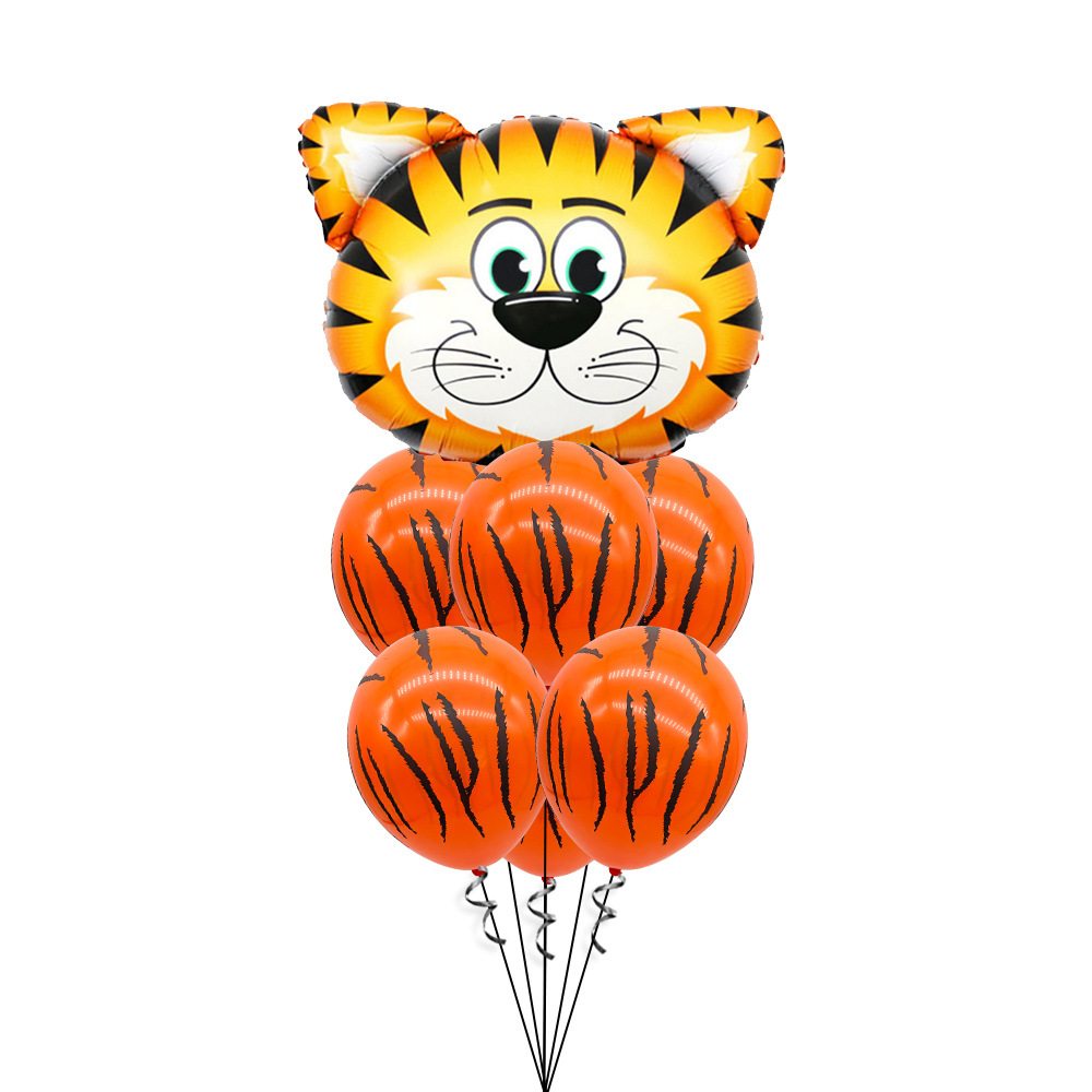 Воздушные шары в виде джунглей, набор из 8 алюминиевых латексных шаров, тигр, Зебра, джунгли, животные для вечеринки, дня рождения, воздушные шары