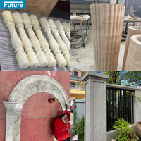 Piliers de maison décoratifs de luxe pour l'extérieur de villa de taille personnalisée Conceptions de colonnes en marbre beige Prix Colonne romaine Projet d'ingénierie