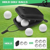 Étui rigide pour balles de golf, capacité 6 balles, étanche, antichoc, pochette de rangement pour télémètre avec fermeture éclair