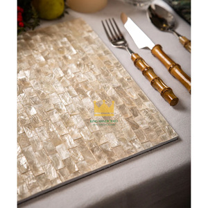 Rectangular Handmade Mother of Pearl Eco-Friendly Modern <b>Placemats</b> & Decorative Charger Plate for Dining Table - Product Image 6