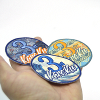 Meilleure vente numérique personnalisé sublimé transfert de chaleur impression patch de broderie étiquette tissée sur le bord fabricant de patch