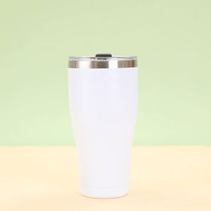 40oz Large Curved Tumbler <b>Double</b> <b>Wall</b> Vacuum Insulated Stainless Steel Mug Powder Coated with Lid Straw - Product Image 1