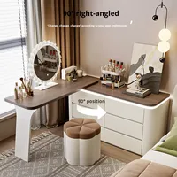 FUBAI YQ-19 2025 Coiffeuse de chambre moderne et minimaliste, style luxe léger, en bois massif, avec tiroirs intégrés