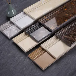 Foshan porcelain floor italian marble flooring border designs ceramic skirting tile popular in southeast country