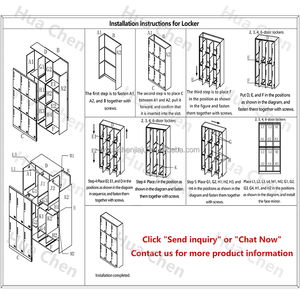 싱글 바디 2 도어 로커 2 계층 의류 변경 스틸 로커 금속 의류 캐비닛 - Product Image 3
