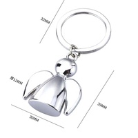 Accessoire de mode, pendentif de sac en métal de haute qualité, porte-clés ange gardien avec cœur enlacé