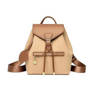 Sac à dos de ville élégant et imperméable en PU et nylon géométrique pour femme, sac à bandoulière multifonctionnel, sac à main, idéal pour les voyages, le travail et l'école - Product Image 1