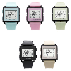Montres de sport numériques unisexes pour enfants avec affichage LED lumineux, cadran carré, bracelet souple, calendrier, alarme, jour pour hommes, femmes, extérieur - Product Image 5