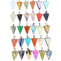 Pendentifs en cristal naturel triangulaires de 1419 mm, bijoux tendance, accessoires DIY pour colliers et boucles d'oreilles, breloques coniques uniques, vente en gros